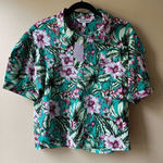 Walter Baker Jodie Top Cropped Hawaiian Shirt Amazon Tropic Women's Size Large Photo 0