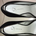 Grazia Women’s Black Satin Rhinestone Jewel Embellished Peep Toe Stiletto Heels Size undefined Photo 3