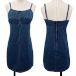 Vintage 90s Y2k American Eagle Denim Mini Dress Cotton Babydoll Empire Waist XS Blue Photo 1