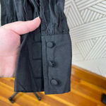 Eloquii Puff Sleeve Scoop Neck Tie Waist Dress Black Size 14 Photo 7