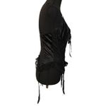 Intimo Amore Black Lace Corset Bustier Vintage Y2K Burlesque Garter Top Photo 3