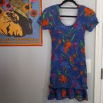 Free People Kenny Stretch Mini Dress in Majolica Blue Floral Photo 1