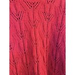 BCBGMAXAZRIA BCBG MAXAZRI Bright Red Pointelle Knit Chenille Pullover Sweater‎ Size Large Photo 1