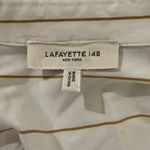 Lafayette‎ 148 New York Ruxton Button Up Shirt Womens Large White Gold Business Photo 3