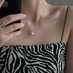 Minimalist Silver abstract pendant necklace Photo 0