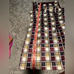 BCBGMAXAZRIA  Plaid Midi Dress in Black, White, and Olive Photo 6