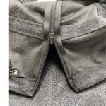 EXPRESS Faux Suede Mini Dress Size XS Black Fringe V-Neck Bohemian Whimsey Goth Photo 5