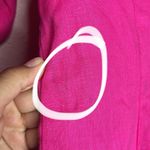 RHODE Dali Linen Puff Sleeve Dress Pink. Size 10 Pink Photo 7