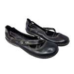 Boc Born Concept Black Leather Strappy Slip On Flats Mary Jane Shoes Size 7.5M Photo 1