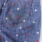 Talbots  Relaxed Chino Shorts Embroidered Stars Cotton Linen Blend 6P‎ Photo 3