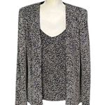 Alex Evenings New Ali Miles Jacket Size Medium Petite Black Abstract Artsy Art to Wear Work Photo 11