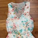 Bisou Bisou  Floral Drop Waist Sleeveless Mini Pastel Floral Dress size 6 V-Neck Photo 2