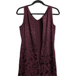 Laura Ashley Burgundy Floral Sleeveless Maxi Dress Silk Blend V Neck Size 4 Photo 3