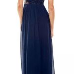 City Studio Bright Navy Embellished Illusion Tulip Maxi Formal Gown 7 Size 6 Photo 1