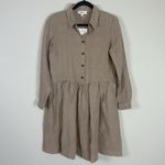 NWT Sauths 100% Linen Evita Tiered Dress in Almond Size XS Tan Photo 4