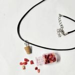 Hand crafted red coral mini bottle pendant necklace Photo 1