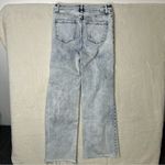 Risen Jeans Blue White Light Wash Denim Wide Leg Distressed Knee Frayed Hem 7/28 Photo 4