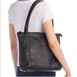 LODIS | Large | Siera Luxury Pebbled Leather Tote Bag Purse Travel Shoulder Black Photo 1