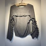 See By Chloe See By Chloé Ruffle Sleeve Virgin Wool Sweater Sz 6 Grey Photo 6