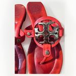 Tory Burch  Miller Sandals Tory Red Gold Plated‎ Logo Size 7  Resort Beach Photo 6