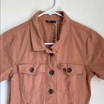 Brown Mini Dress with Mandarin Collar and Short Sleeves Photo 7