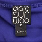 Clara Sun Woo Indigo Blue Cut Out Collarbone 3/4 Sleeve Rounded Hem Tunic XS Photo 5