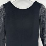 Vintage Lillie Rubin Black Midi Dress Side Leg Slit Lace Sleeves Size Medium Photo 4