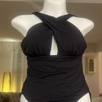 CALIA Women's Cutout Halter One Piece Swimsuit Black Sz 14 NEW Photo 2