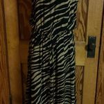 Vtg 80s tiger striped maxi dress Size 16 Photo 6