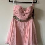 Jovani light pink mini dress jewels waistband size 12 D1 Photo 1