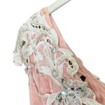 Vintage Crushed Velvet Baby Pink Maxi Dress Size 12 Photo 3