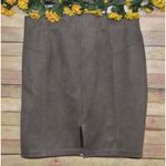 Marc New York Andrew Marc Skirt Pencil Faux Leather Suede Brown Size XL Career Photo 2