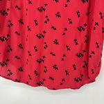 Gap  Womens Red Butterfly Print Popover Top Long Sleeve V Neck Boho Size L Photo 4