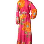 Womens Maxi Dress‎ XXL Bright Pink Floral Tropical Print Long Photo 1