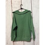 Aerie  Down to Earth 1/4 Zip Sweatshirt Rib Oversized Green Small Photo 3