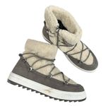 Blondo  Boots Size 9.5 Waterproof Gray Cream‎ Suede Shearling Upper Lace Up Photo 2