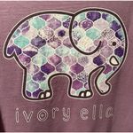 Ivory Ella  Womens Long Sleeve Pocket T Shirt Elephant Mauve Purple Small Photo 3
