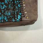 Trinity Ranch Elegant Brown Tote with Blue Accents Photo 10