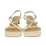 frame denim Frame Le Braxton Strappy Sandal Off White Leather Square Toe Heel Size 38.5 | 8 Photo 5