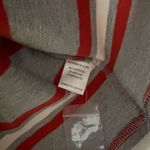 Mimosa Oversized Long Sleeve Polo Shirt with Red and Gray‎ Stripes Photo 2