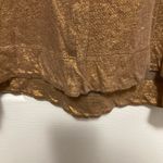 Bordeaux  Anthropologie Metallic Copper 100% Linen Short Sleeve Blouse Shirt Photo 4