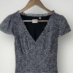 Wilfred  Camelot Dress Navy White‎ Floral Midi Cap Sleeve Medium Chiffon Photo 6