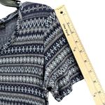 Saks 5th Avenue Saks Fifth Avenue Knit Top Women L Blue Gray Geometric Print Viscose Blend Shirt Photo 4