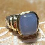 David Yurman 14K and Sterling Silver Two Tone Violet Chalcedony Cable Ring Photo 1