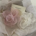 Kawaii Pastel Pink & Cream Cottage Chiffon Flower Floral Hair Clip Barette Photo 0