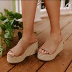 Soda Taupe Faux Suede Espadrille Wedge Sandal Photo 2
