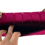Victoria's Secret Victoria’s Secret Velvet Bond Street Shoulder Bag Cranberry Gold tone Chain Stud Photo 11