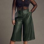 Anthropologie  NWT Green Faux Leather Cullotes Size 10 Photo 0