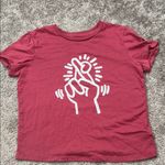 Gap  Red Short Sleeve Tee‎ with Artistic Graphic Photo 0