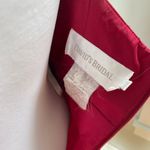 David's Bridal David’s Bridal Crimson Red Floral Jacquard Ballet Scoop Neck Formal Dress Size 6 Photo 4